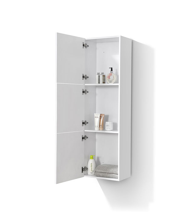 Veneer Linen Cabinet w/ 3 Large Storage KUBESC1500-GW 44 Veneer Linen Side Cabinet w/ 3 Large Storage Areas KUBESC1500-GW