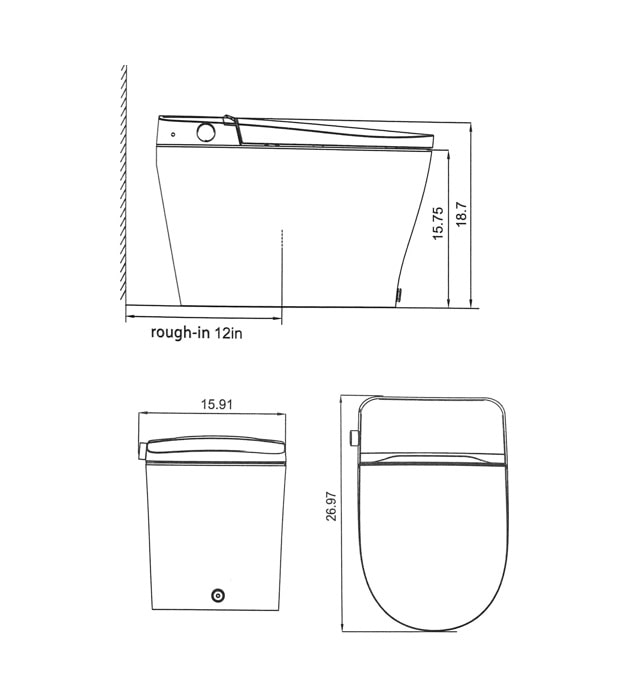 KODAEN Streamline Integrated Smart Toilet SMT-DGD80 7 KODAEN Streamline Integrated Smart Toilet SMT-DGD80 - Image 6
