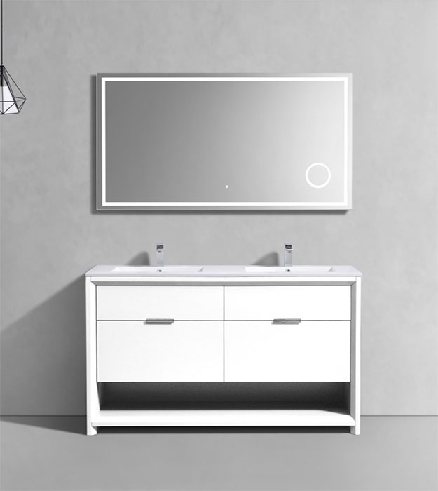 Nudo 60″ Double Sink Bathroom Vanity NUDO60 103 Nudo 60″ Double Sink Floor-Mount Modern Bathroom Vanity NUDO60