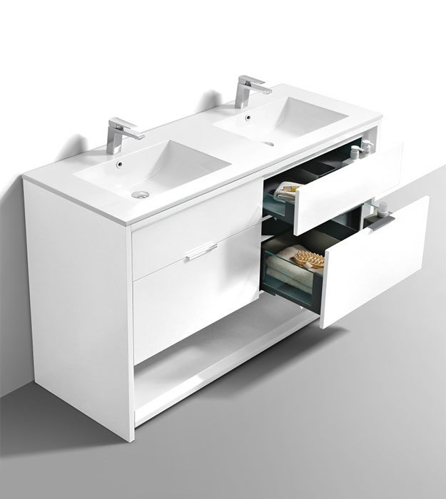 Nudo 60″ Double Sink Bathroom Vanity NUDO60 102 Nudo 60″ Double Sink Floor-Mount Modern Bathroom Vanity NUDO60