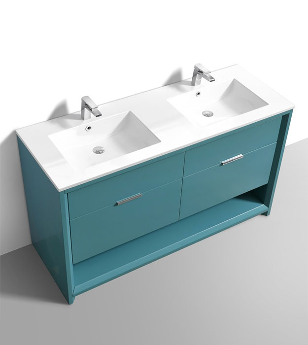 Nudo 60″ Double Sink Bathroom Vanity NUDO60 100 Nudo 60″ Double Sink Floor-Mount Modern Bathroom Vanity NUDO60