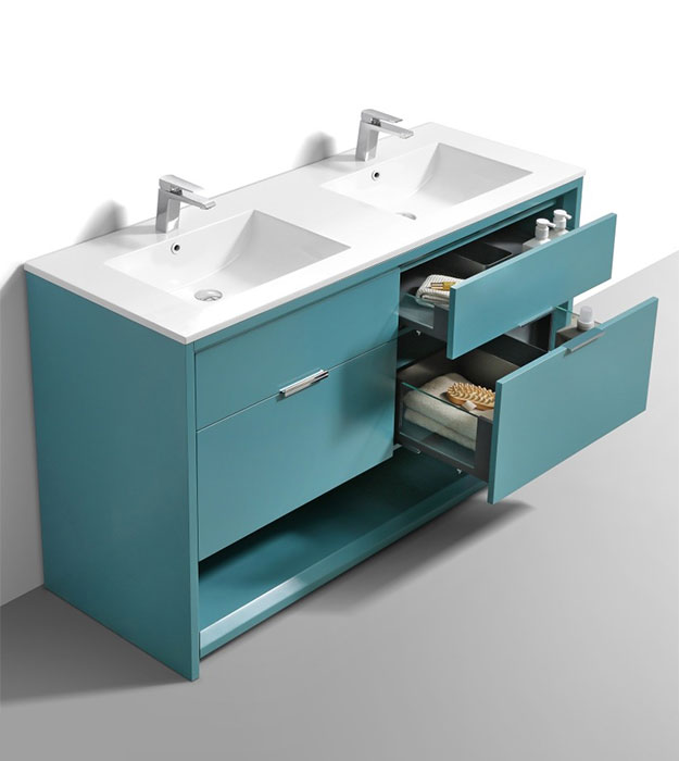 Nudo 60″ Double Sink Bathroom Vanity NUDO60 101 Nudo 60″ Double Sink Floor-Mount Modern Bathroom Vanity NUDO60