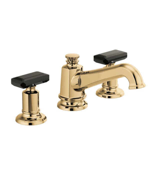 Brizo Invari Angled Spout with Black Crystal Handles - 65378LF 15 Brizo Invari Angled Spout - 65378LF-PGLHP_HK5376-PGBC