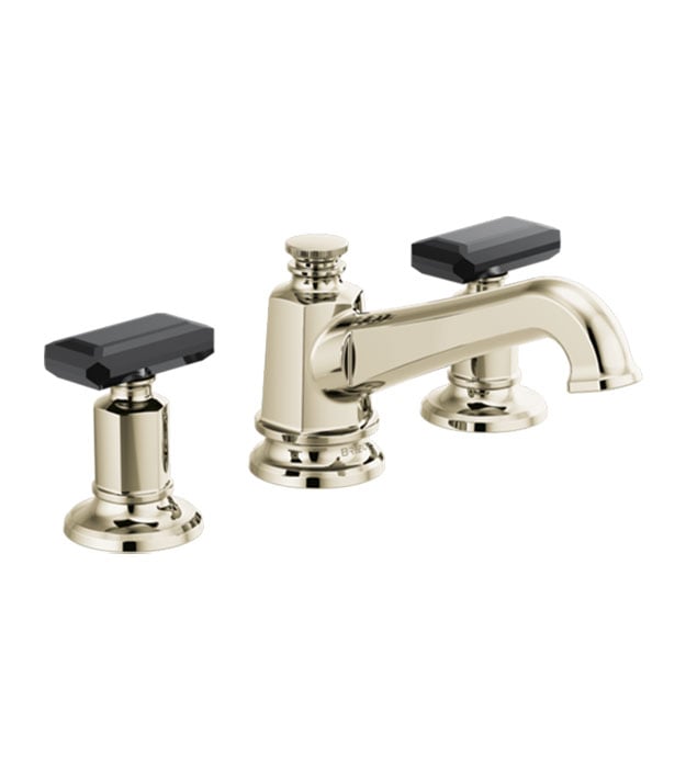 Brizo Invari Angled Spout with Black Crystal Handles - 65378LF 14 Brizo Invari Angled Spout - 65378LF-PNLHP_HK5376-PNBC