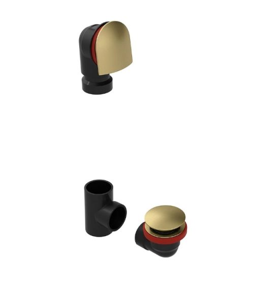 OS&B 6040QK-BG Brushed Gold Bathtub Waste & Overflow Drain