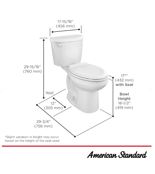 American Standard Colony 3 Chair-Height Elongated Toilet Less Seat 6 American Standard Colony 3 Chair-Height Elongated Toilet Less Seat - Image 5