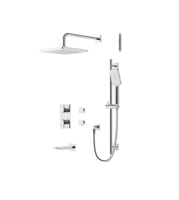 Aquabrass Square Rounded 3-Way Shower XPSK02