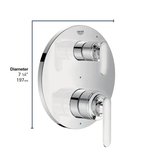 Grohe Listra 106177 Pressure Balance Valve Trim - 2-Way Diverter 15 Grohe Listra 106177 Pressure Balance Valve Trim - 2-Way Diverter - Image 9