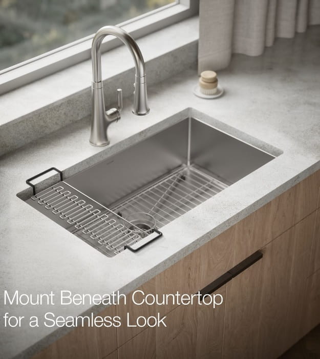 Kohler Strive 32" Undermount Single-Bowl Kitchen Sink K-5285-NA 27 Kohler Strive 32" Undermount Single-Bowl Kitchen Sink K-5285-NA - Image 3