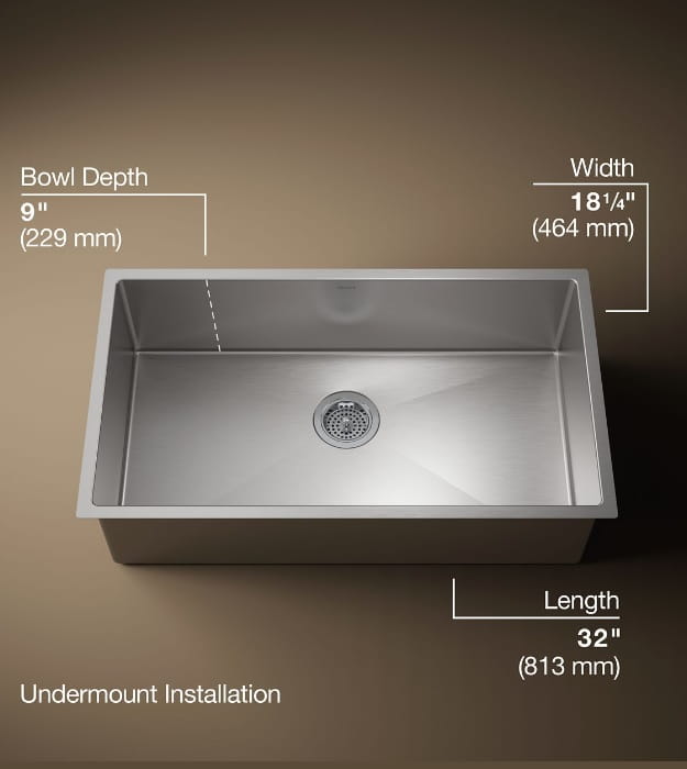 Kohler Strive 32" Undermount Single-Bowl Kitchen Sink K-5285-NA 29 Kohler Strive 32" Undermount Single-Bowl Kitchen Sink K-5285-NA - Image 5