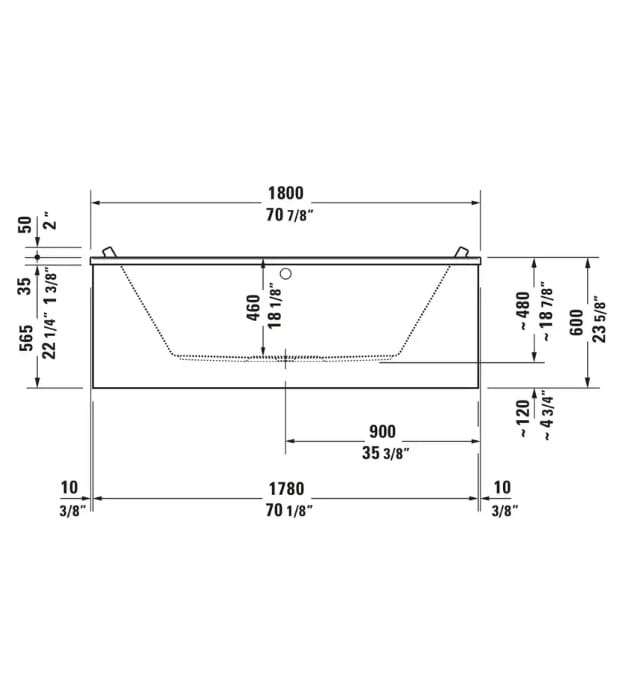 Duravit Starck Drop-in Bathtub 71"x36" 700339000000090 10 Duravit Starck Drop-in Bathtub 71"x36" 700339000000090 - Image 5