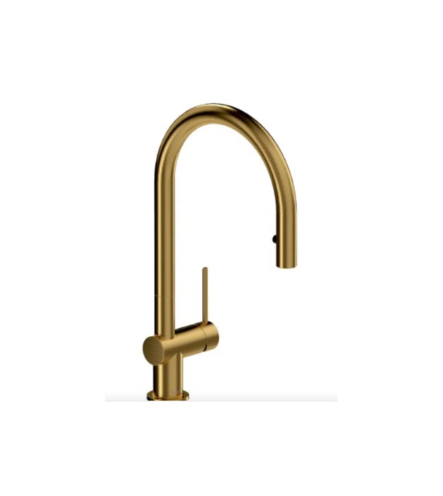 Riobel Azure Pull-Down Kitchen Faucet with 1-Spray AZ101 — Brushed Gold