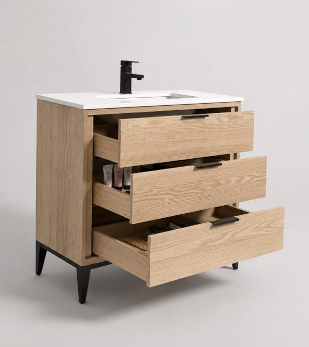 Kubebath Divani KD9936-OAKWOOD 36" Floormount Vanity 9 Kubebath Divani KD9936-OAKWOOD 36" Floormount Vanity - Image 2