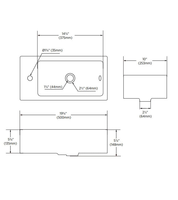 Contrac Brooke 13-0074-W Compact Wall-Hung Sink 9 Contrac Brooke 13-0074-W Compact Wall-Hung Sink - Image 4
