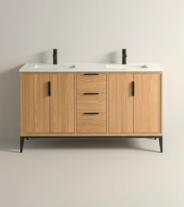 Kubebath Divani KD9960-OAKWOOD 60" Double Sink Vanity 9 Kubebath Divani KD9960-OAKWOOD 60" Double Sink Vanity - Image 4