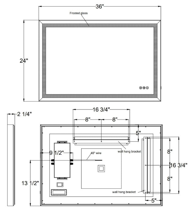 Eurofase Artell 48974 24" X 36" Rectangular Framed LED Mirror 14 Eurofase Artell 48974 24" X 36" Rectangular Framed LED Mirror - Image 7