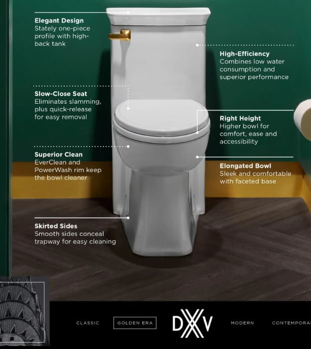 DXV Belshire D22025A101.415 One-Piece Elongated Toilet 5 DXV Belshire D22025A101.415 One-Piece Elongated Toilet - Image 4