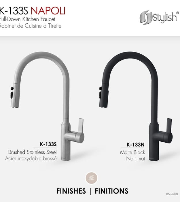 Stylish NAPOLI K-133 Pull-Down Kitchen Faucet 9 Stylish NAPOLI K-133 Pull-Down Kitchen Faucet - Image 4